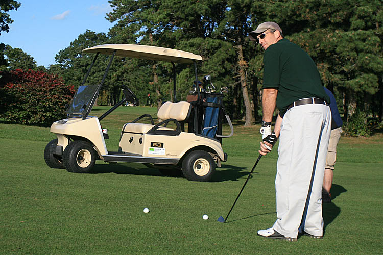 Professional golf players wear light clothes, nice shoes, hat, glasses and 1 glove :-) Professional golf players wear light clothes, nice shoes, hat, glasses and 1 glove :-)